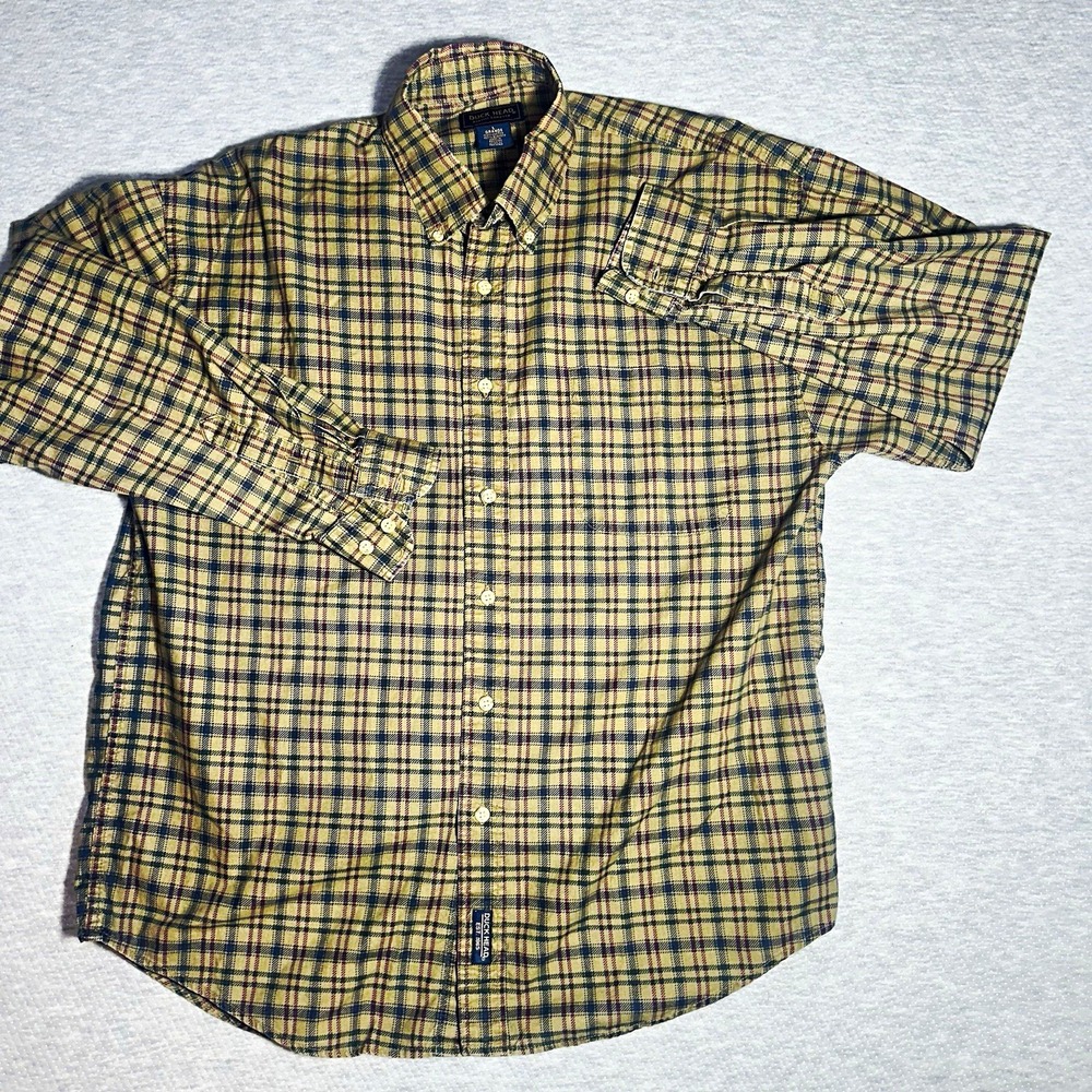 Duck Head Men's L Plaid Woven Cotton Long Sleeve Button-Up Point Collar